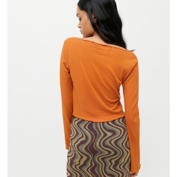 Urban Outfitters Leila ribbed tie-front long sleeve top size 3X - Picture 5 of 14
